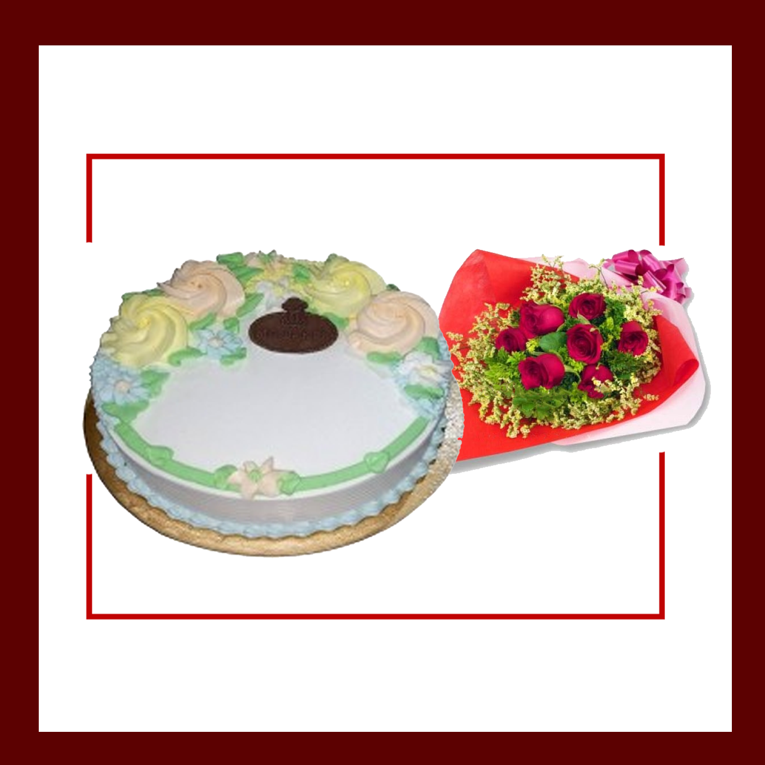 Cake & Flower Combo 1