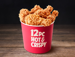 12 Pc Hot & Crispy Chicken Bucket