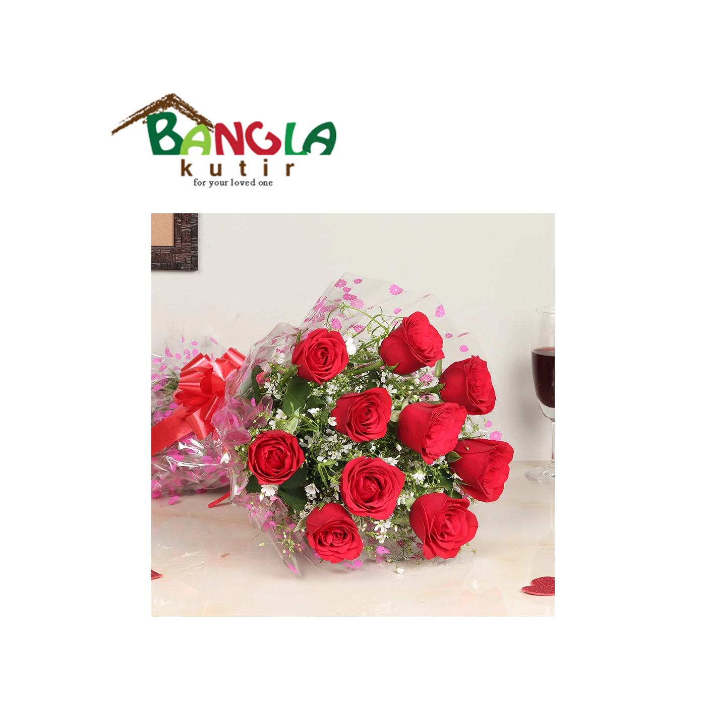 Bunch Of 10 Red Roses