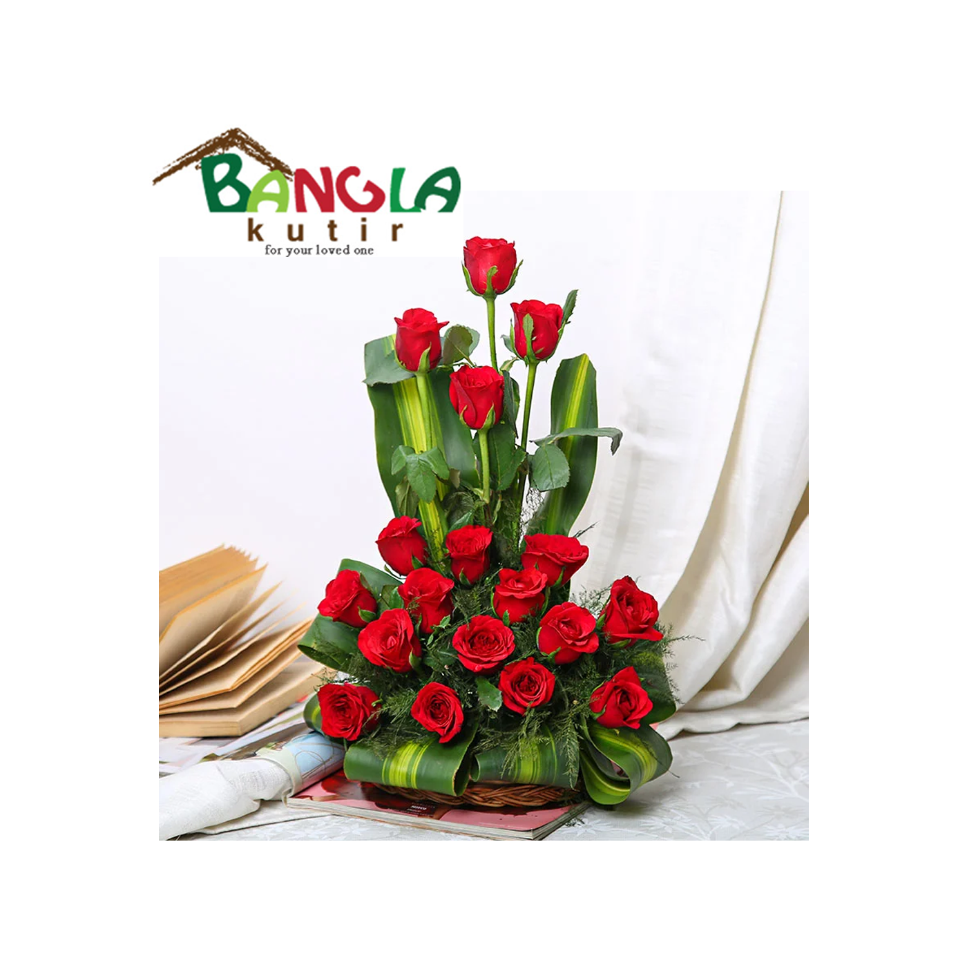 Red Rose Decorative Basket