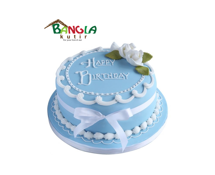 Vanilla Round Blue Cake 2 Kg