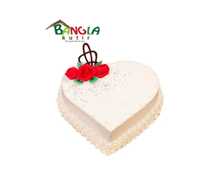 Heart Shape Vanilla Cake 1 Kg  