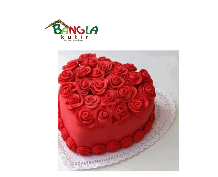 Red Heart Shape Cake 1kg