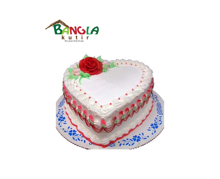 Heart Shape Vanilla Cake 2 Kg 