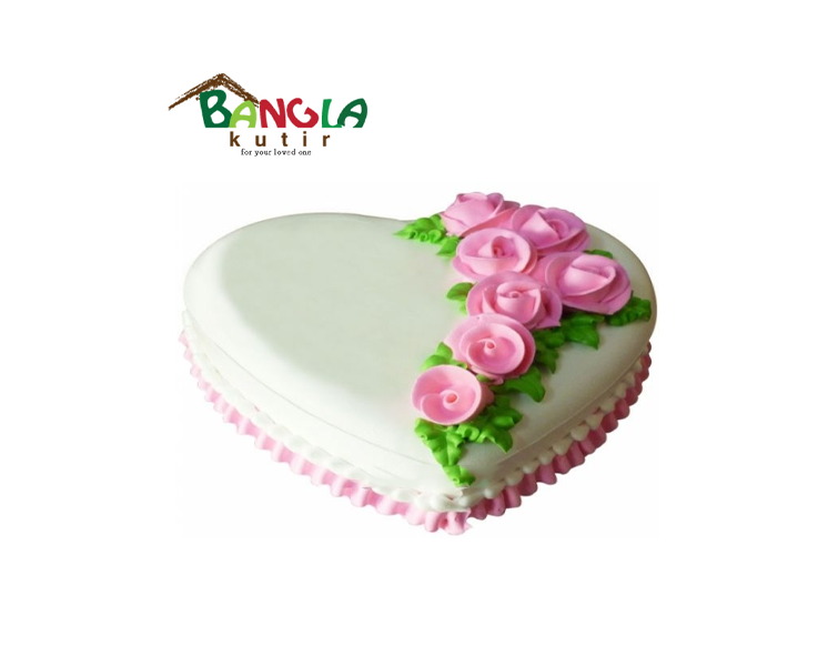 Heart Shape Vanilla Cake 1 Kg