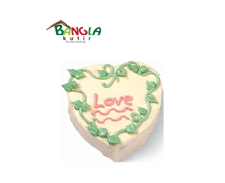 Vanilla Heart Shape Cake 1 Kg