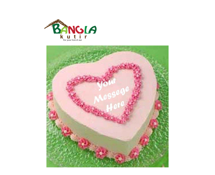 Vanilla Heart Shape Cake 2 Kg