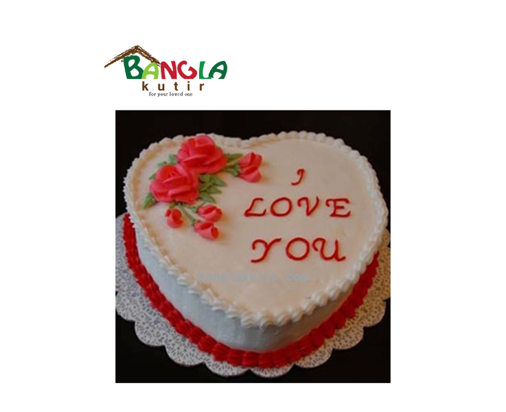 Vanilla Heart Shape Cake 2 Kg
