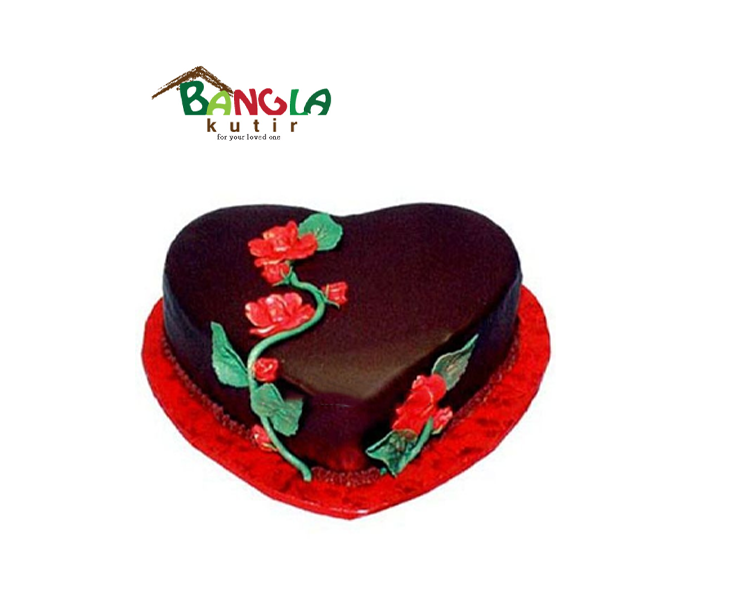 Rich Heart Shape Chocolate Cake 1 Kg