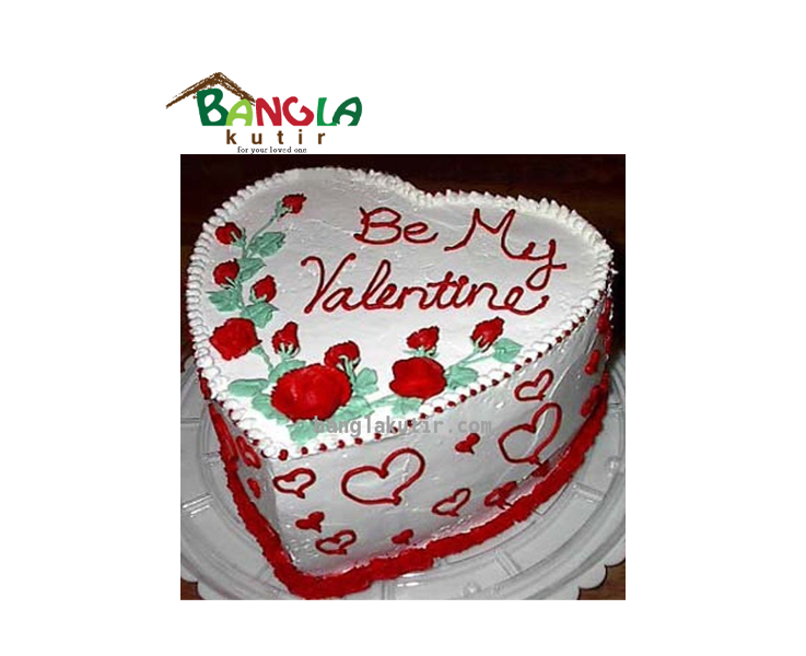 Vanilla Heart Shape Cake 1 Kg