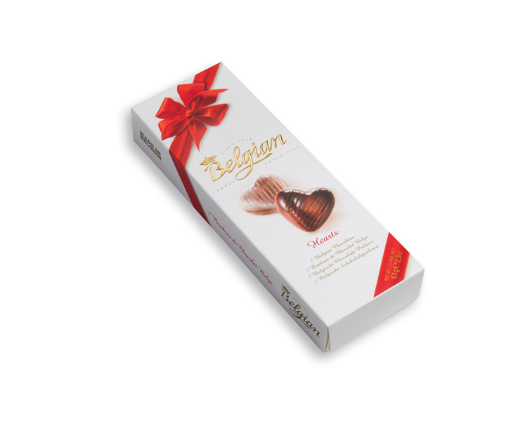 Belgian Hearts Chocolate 65gm (1box)