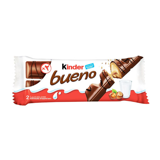 Kinder Bueno 2 Finger Chocolate Bar 43gm (3pcs)
