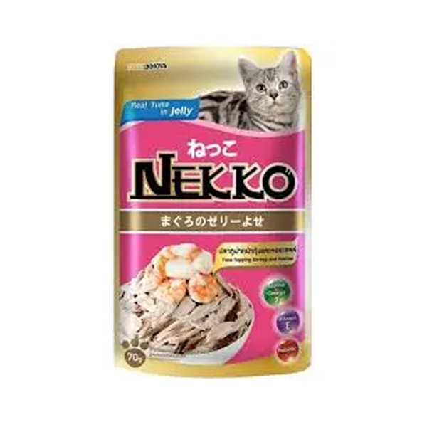 Nekko Cat Food Real Tuna Topping Shrimp &scallop 70gm