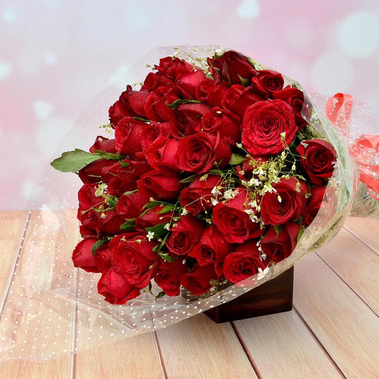 50 Red Roses Bunch