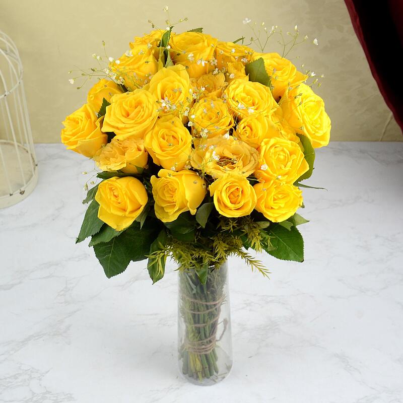 Classic Roses In A Vase