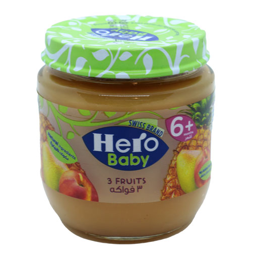 Hero Baby 3 Fruits Baby Food Glass Jar 125 Gm