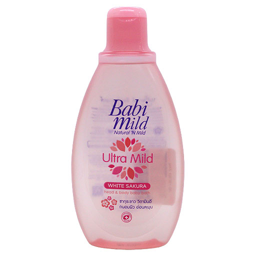 Babi Mild White Sakura Head & Body Baby Bath 200 Ml