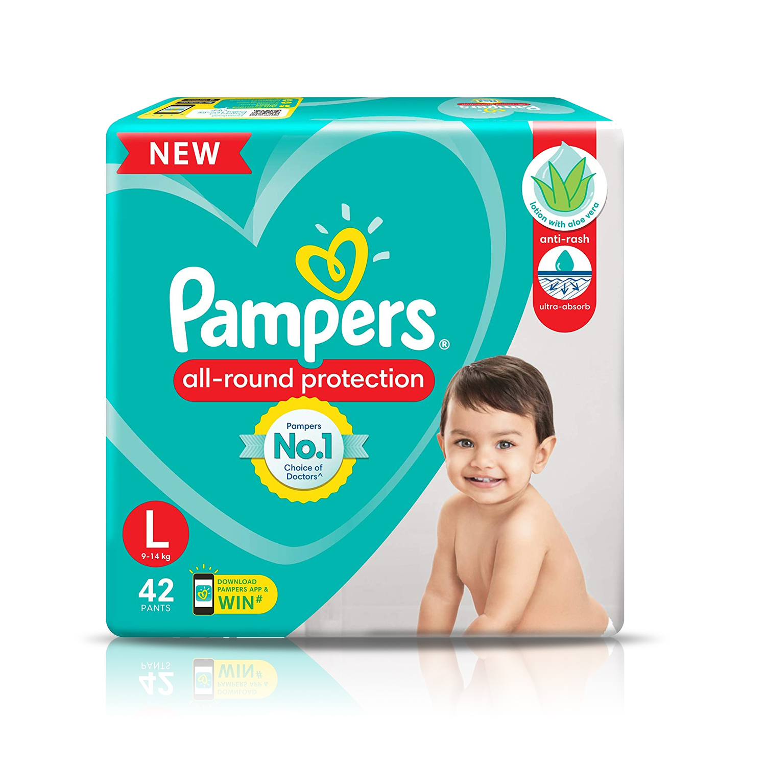 Pampers All-round P. Baby Diaper L (9-14 Kg) 42 Pants