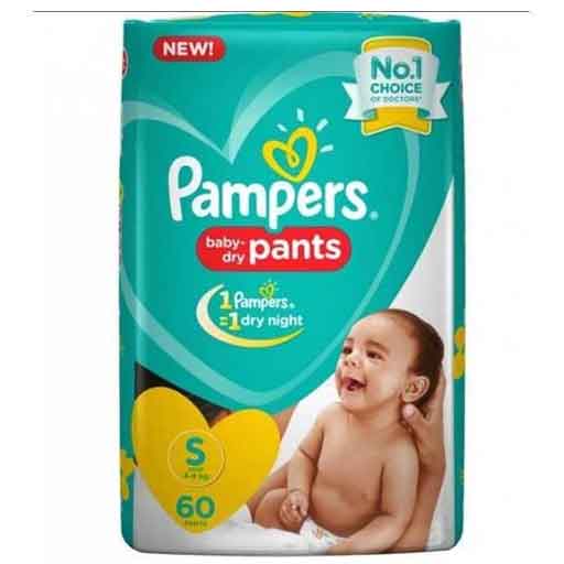 Pampers Baby Dry Pants Small 4-8 Kg 60 Pants