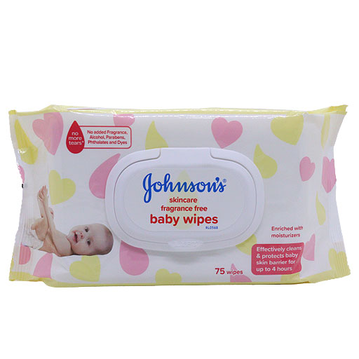 Johnsons Skincare Fragrance Free Baby Wipes 75 Pcs