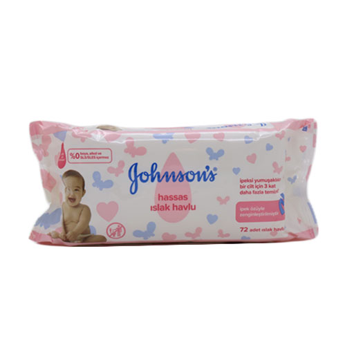 Johnsons Sensitive Baby Wet Wipes 72 Adet
