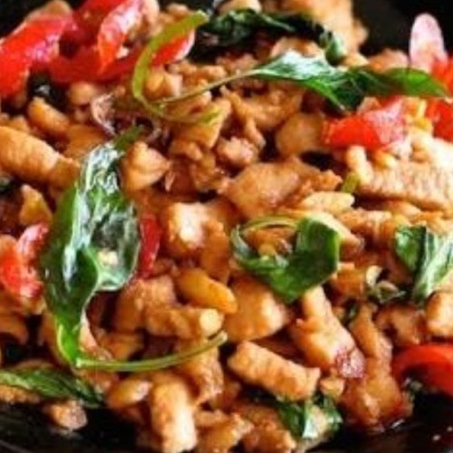 Chicken With Basil Leaf