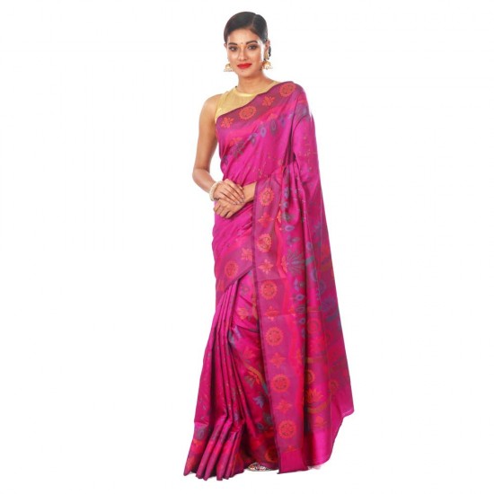 Purple Colour Jacquard Design A.silk Shari