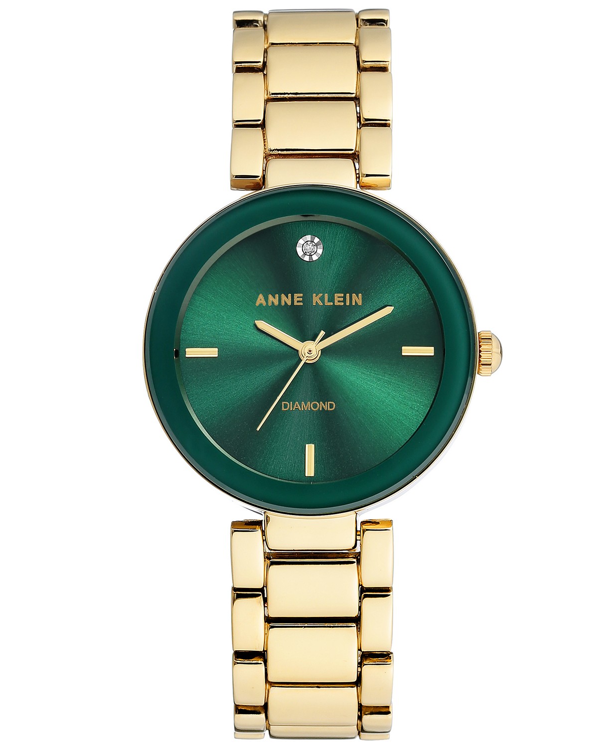 Anne Klein Women&#039;s Diamond-accent Gold-tone Bracelet Watch 32mm