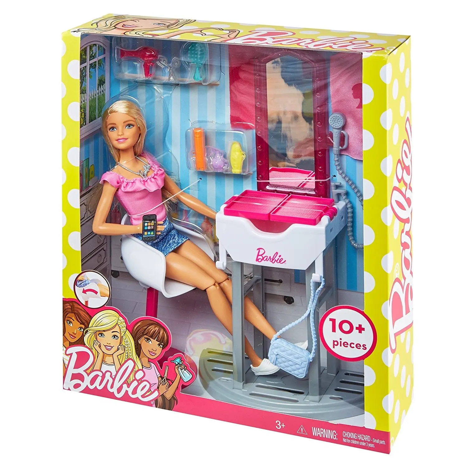 Barbie Fjb36 Salon Doll Accessories Set