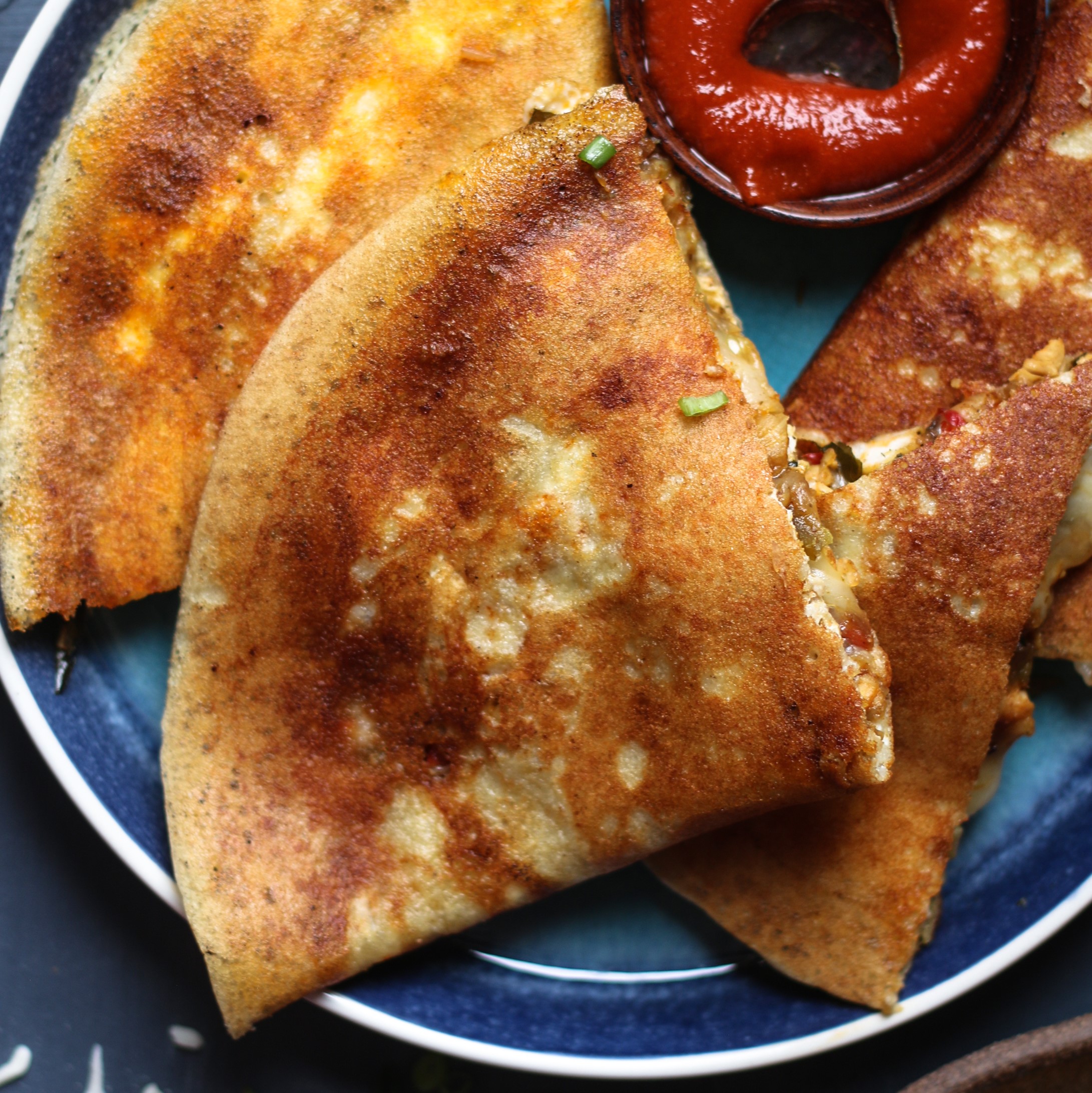 Chicken Cheese Dosa 