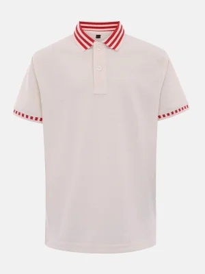 Off White Mixed Cotton Polo Shirt