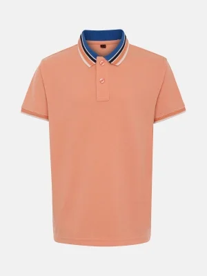 Peach Mixed Cotton Polo Shirt