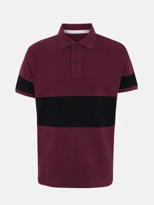Burgundy Mixed Cotton Polo Shirt