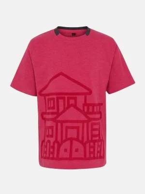 Coral Printed Cotton T-shirt
