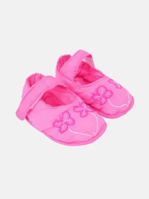 Pink Embroidered Cotton Shoe