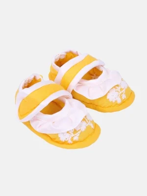 Yellow Embroidered Cotton Shoe