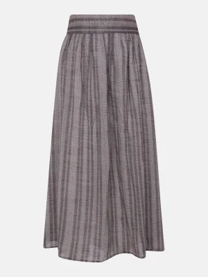 Metallic Grey Printed Mixed Cotton Skirt