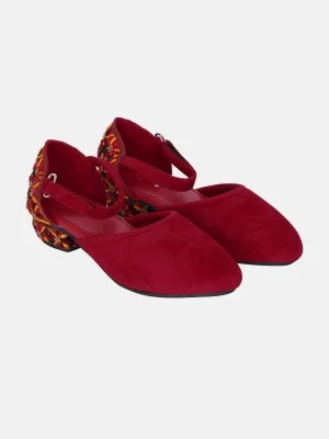 Red Velvet Heel Sandals