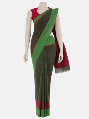 Green Dual Tone Sirajganj Cotton Opera Saree