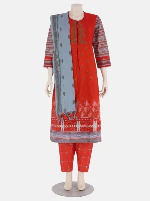 Orange Printed Shalwar Kameez (ar)