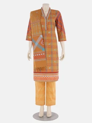 Brown Printed Shalwar Kameez (ar)