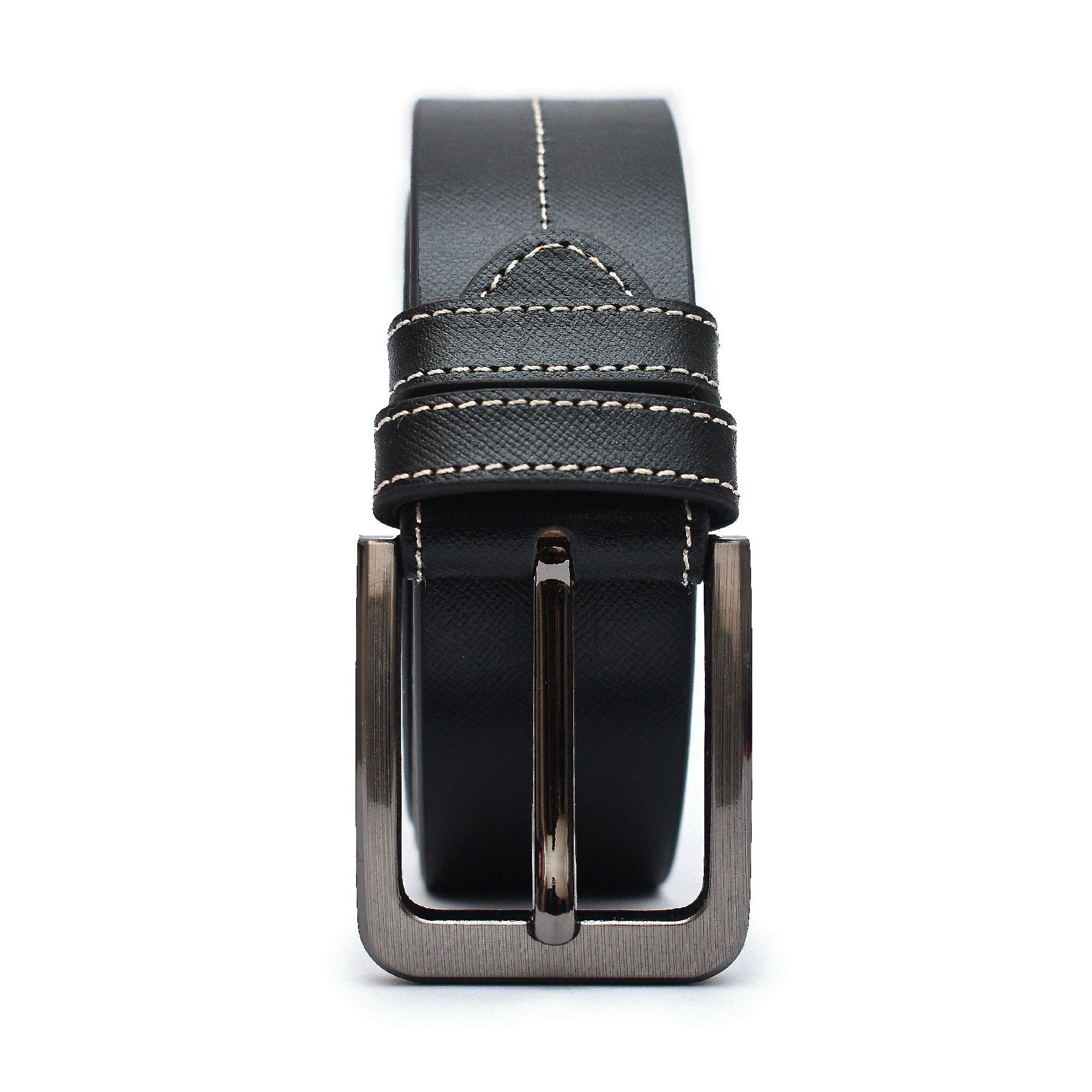 Premium Saffiano Leather Belt For Men (black)