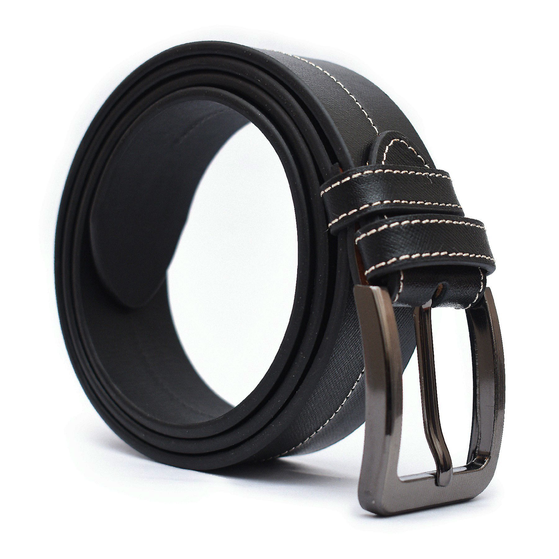 Premium Saffiano Leather Belt For Men (black)