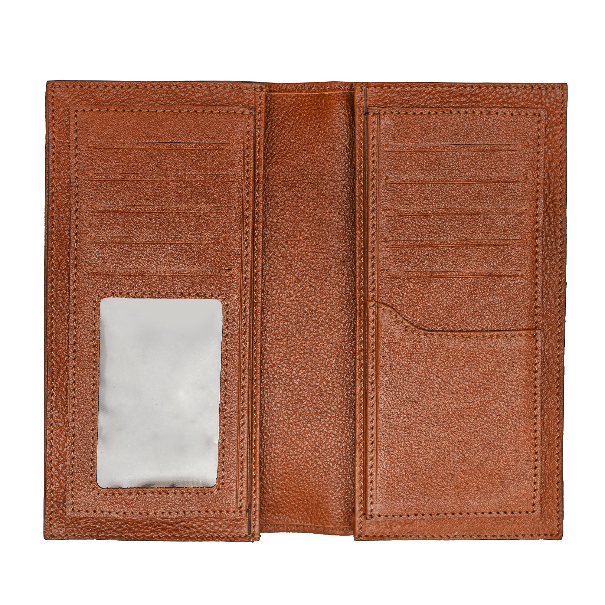 Heavy Grain Leather Long Wallet For Men