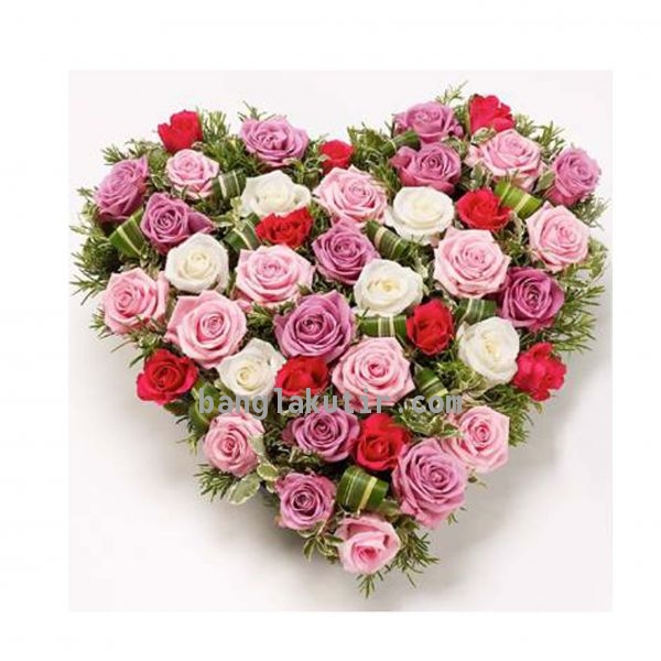 37 Mix Roses Heart